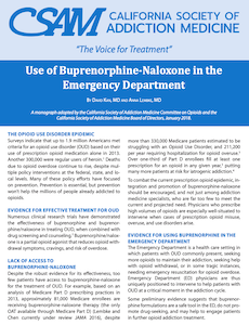 Use of Buprenorphine-Naloxone in the Emergency Department